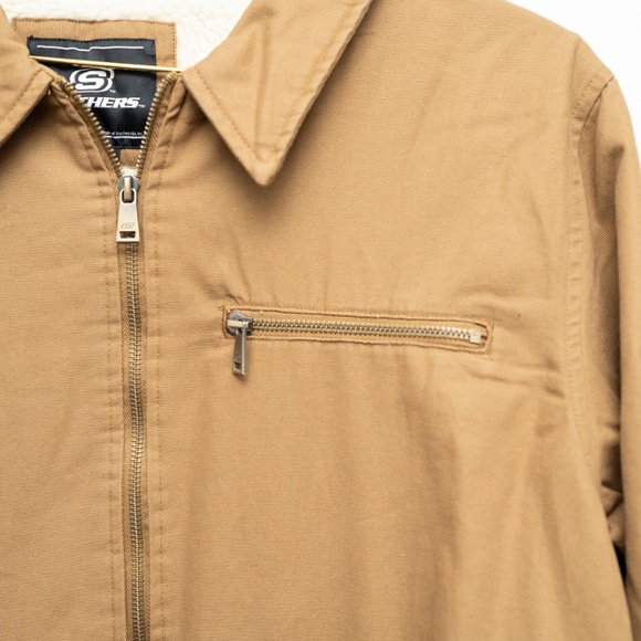 Skechers - Men's Sherpa-Lined Canvas Jacket - Picture 7 of 14